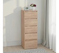 Seconique Malvern 5 Drawer Narrow Chest - Sonoma Oak