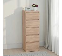 Seconique Malvern 5 Drawer Narrow Chest - Sonoma Oak