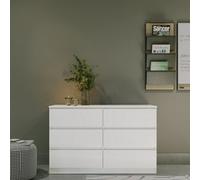 Seconique Malvern 6 Drawer Chest - White, White