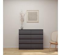 Seconique Malvern 8 Drawer Chest - Grey, Grey