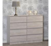 Seconique Malvern 8 Drawer Chest - Urban Snow, Multi