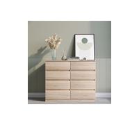 Malvern 8 Drawer Chest of Drawers in Sonoma Oak Effect Recessed Handles