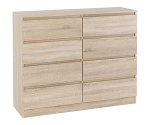 Seconique Malvern 8 Drawer Chest in Sonoma Oak Effect
