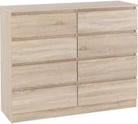 Seconique Malvern 8 Drawer Chest Sonoma Oak Effect Metal Runners