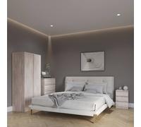 Malvern Trio Bedroom Set - Wardrobe, Chest of Drawers & Bedside Table, Urban Snow Finish, Code 100-108-075