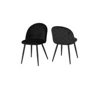 Seconique Marlow Dining Chair X 4 - Black Velvet, Black