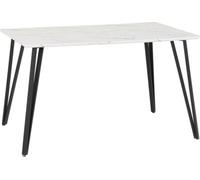 Marlow White Marble Effect/Black Dining Table