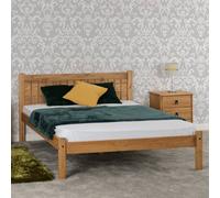 Seconique Maya Small Double 4Ft Solid Distressed Wax Pine Wood Bed Frame