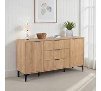 Seconique Miami 2 Door 3 Drawer Sideboard - Oak Effect/black