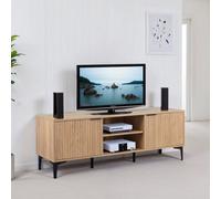 Seconique Miami 2 Door Tv Unit - Oak Effect/black