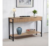 Seconique Miami 2 Drawer Console Table - Oak Effect/black