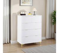 Seconique Miami 3+2 Drawer Chest - White/gold