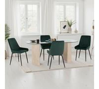 Seconique Modena Dining Set With Avery Chairs - Emerald Green Velvet
