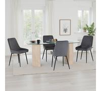 Seconique Modena Dining Set with Avery Chairs in Grey Seconique Grey