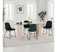 Seconique Modena Dining Set with Lukas Chairs in Green Seconique Green