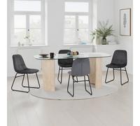Seconique Modena Dining Set with Lukas Chairs in Grey Seconique Grey