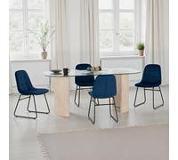 Seconique Modena Dining Set With Sapphire Blue Lukas Chairs