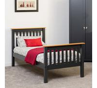 Monaco 3' Bed - Grey And Oak / High Foot End
