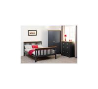 Seconique Monaco 4'6" Double Bed High Foot End in Dark Grey Seconique Dark Grey Double