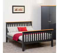 Seconique Monaco 4'6" High End Bed - Grey/Oak Effect, Multi