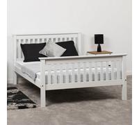 Seconique Monaco 5' King Size Bed Low Foot End Bed Frame In White