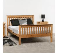 Seconique Monaco King Size Solid Distressed Waxed Pine High Foot End Bed Frame