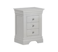 Seconique Multi Pack Of 2 - Bordeaux Indoor 3 Drawer Bedside Table - Wood - L38 X W50 X H64 Cm - Pebble Grey