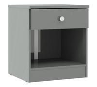 Seconique Multi Pack Of 2 - Denver 1 Drawer Bedside Table - L36 X W45.5 X H40 Cm - Grey Gloss