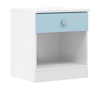 Seconique Multi Pack Of 2 - Denver 1 Drawer Bedside Table - L36 X W45.5 X H40 Cm - White/blue Gloss