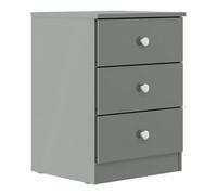 Seconique Multi Pack Of 2 - Denver 3 Drawer Bedside Table - L36 X W55.5 X H40 Cm - Grey Gloss