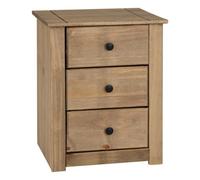 Seconique Multi Pack Of 2 - Panama 3 Drawer Bedside Table - L40.5 X W57 X H46.5 Cm - Natural Wax