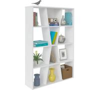 Seconique Naples Bookcase In White Painted Finish With Inlaid Centre Section