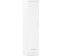 Seconique Nevada 1 Door 1 Drawer Wardrobe in White Gloss