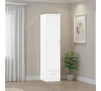 Seconique Nevada 1 Door 1 Drawer Wardrobe - White Gloss, White