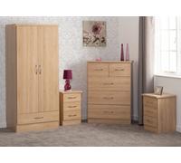 Seconique Nevada 2 Door 1 Drawer Wardrobe Bedroom Set - Sonoma Oak Effect, Brown