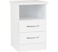 Seconique Nevada 2 Drawer Bedside in White Gloss