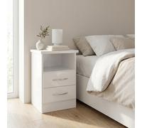Seconique Nevada 2 Drawer Bedside In White Gloss