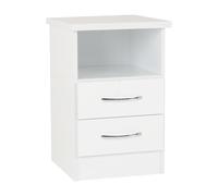 Seconique Nevada 2 Drawer Bedside in White Seconique White