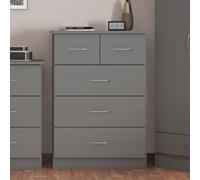 Seconique Nevada 3+2 Drawer Chest - 3D Effect Grey, Grey