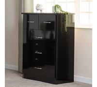 Seconique Nevada 3+2 Drawer Chest - Black Gloss, Black