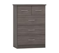 Nevada 3 +2 Drawer Chest of Drawers Black Wood Grain Effect