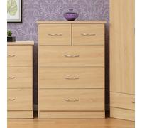 Seconique Nevada 3+2 Drawer Chest In Sonoma Oak Effect