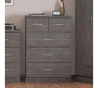 Seconique Nevada 3 +2 Drawer Chest Of Drawers Black Wood Grain Effect