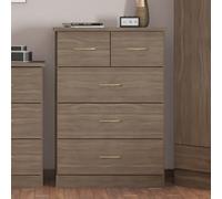 Seconique Nevada 3+2 Drawer Chest Rustic Oak Effect 5 Drawers