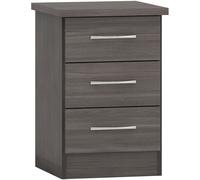 Seconique Nevada 3 Drawer Bedside in Black Wood Grain