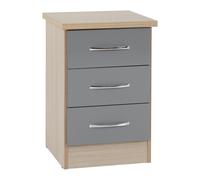 Seconique Nevada 3 Drawer Bedside in Grey Seconique Grey