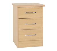 Seconique Nevada 3 Drawer Bedside in Light Oak Seconique Light Oak