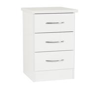 Seconique Nevada 3 Drawer Bedside in White Seconique White