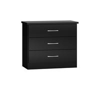 Seconique Nevada 3 Drawer Chest in Jet Black Seconique Jet Black