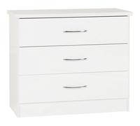 Seconique Nevada 3 Drawer Chest in White Gloss